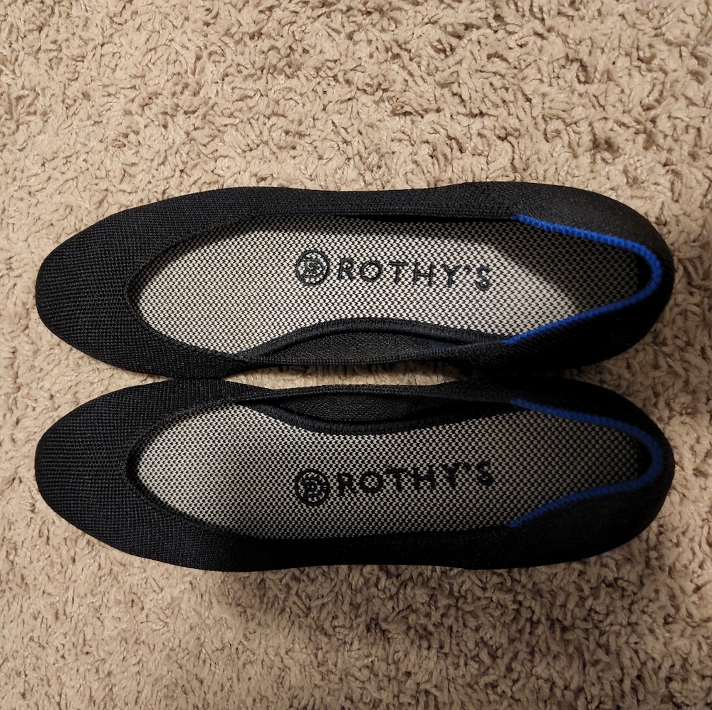 Rothys Black Squares flats